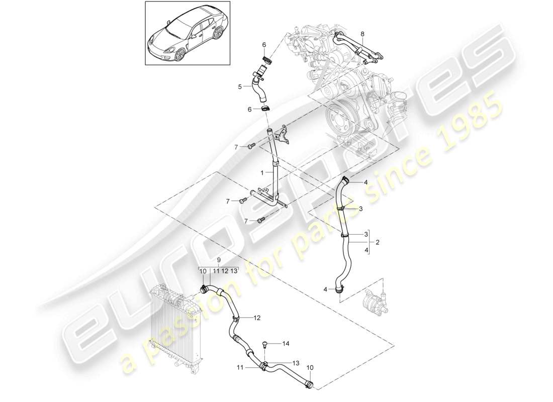 a part diagram from the porsche 2013 (panamera 970) parts catalogue