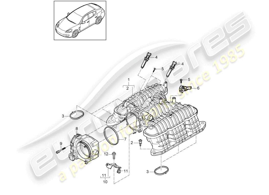 a part diagram from the porsche panamera parts catalogue