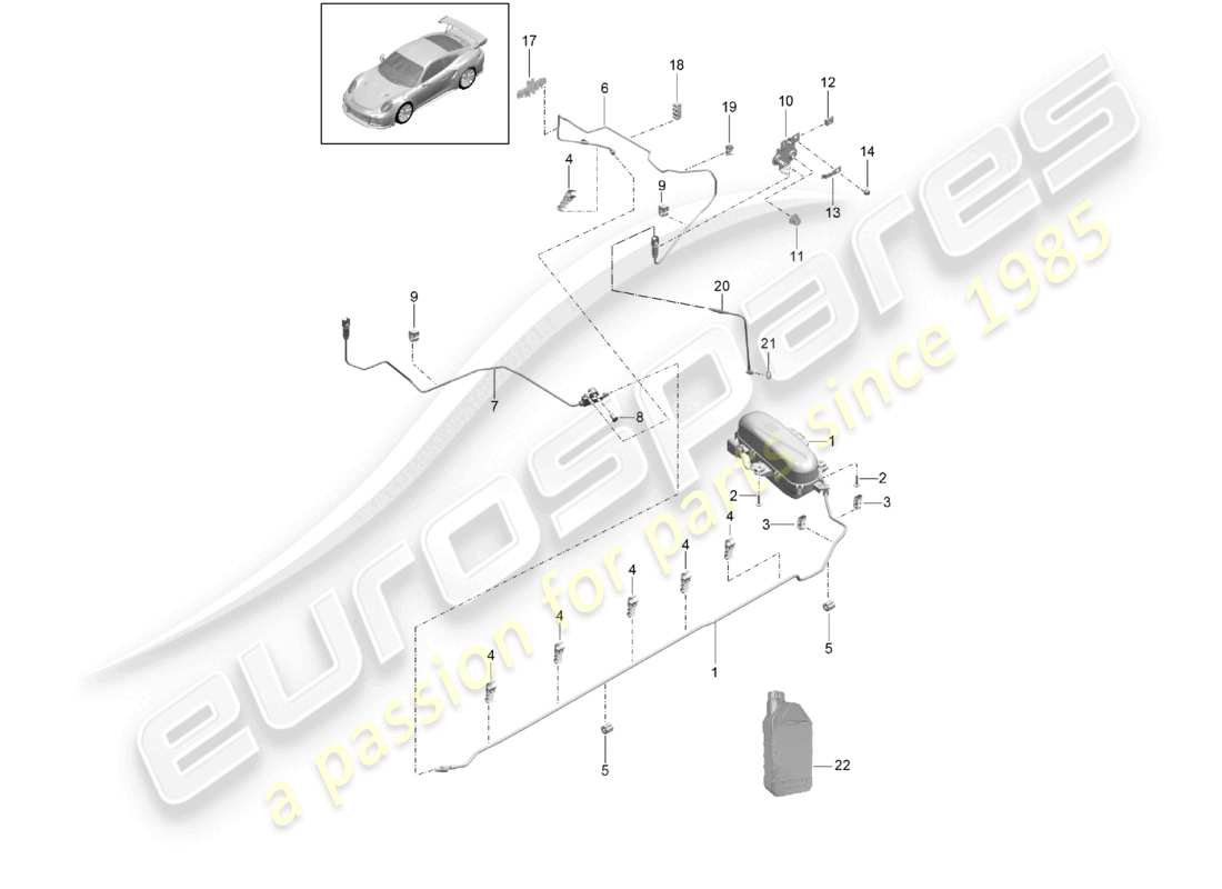 a part diagram from the porsche 991 parts catalogue