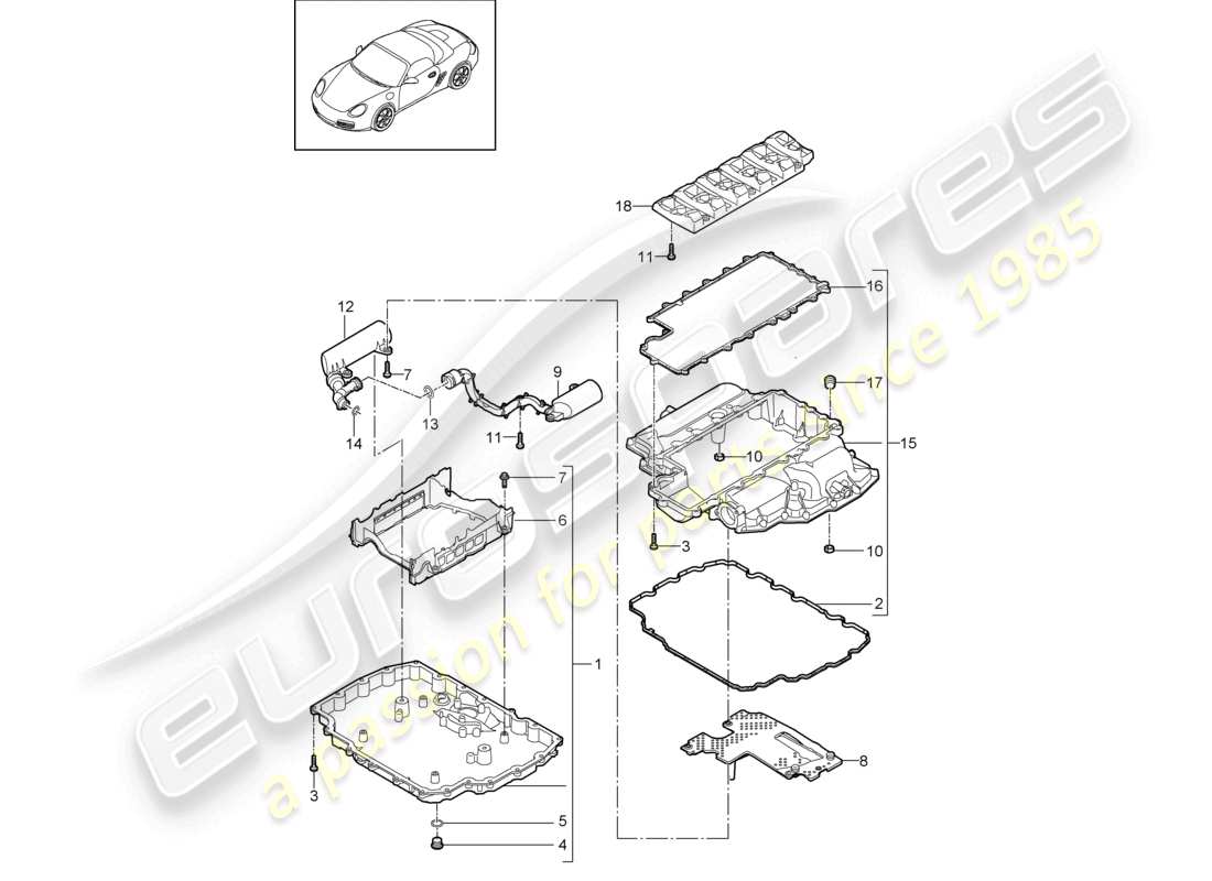 a part diagram from the porsche 2009 (987 boxster) parts catalogue