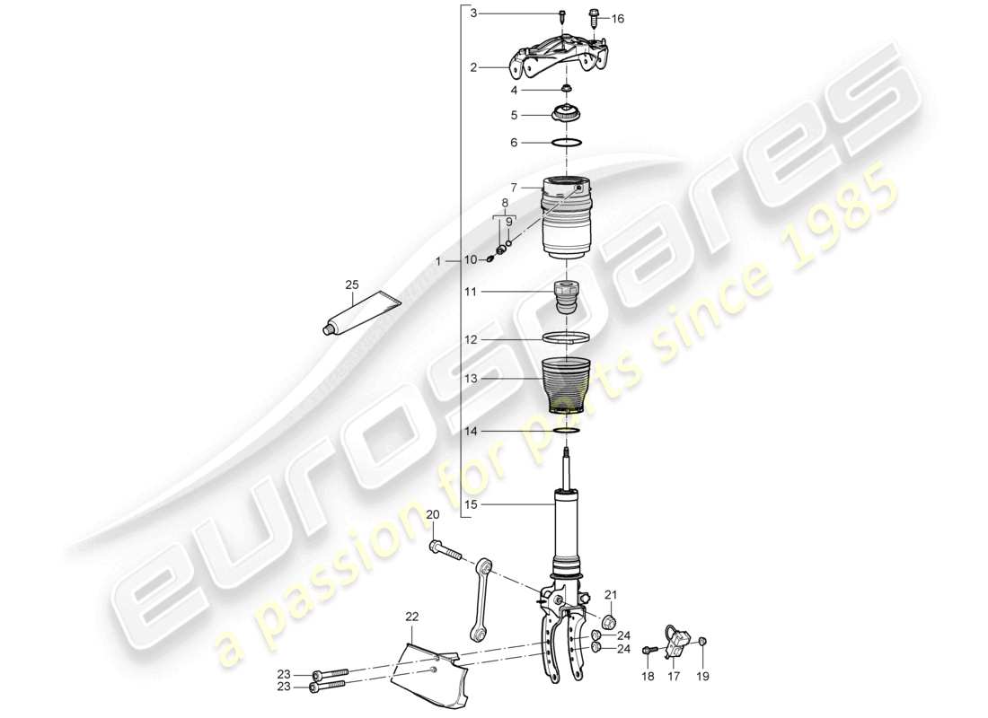 a part diagram from the porsche 2005 (cayenne e1 9pa) parts catalogue