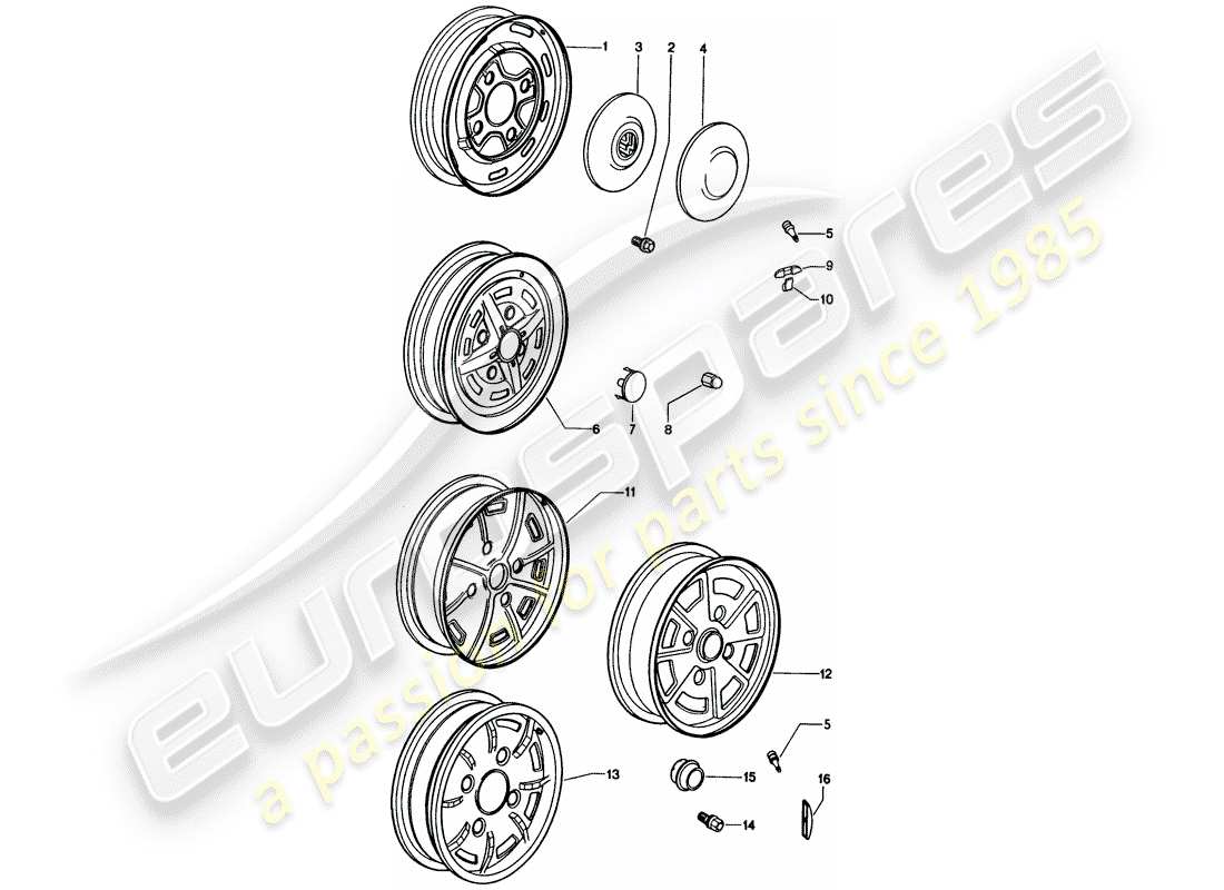 a part diagram from the porsche 1976 (914) parts catalogue