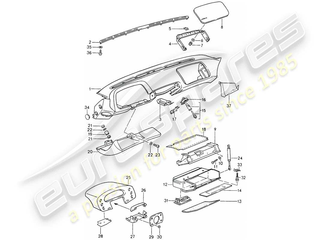 a part diagram from the porsche 1992 (928) parts catalogue