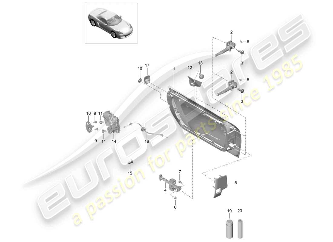 a part diagram from the porsche 2020 (718 boxster) parts catalogue