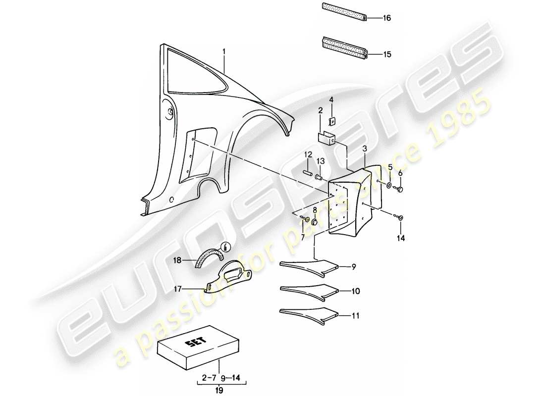 a part diagram from the porsche 911 parts catalogue