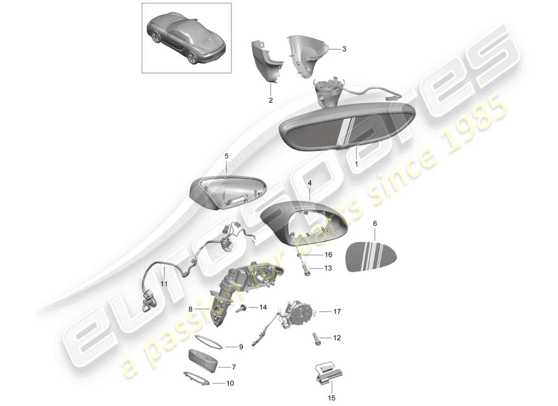 a part diagram from the porsche 2014 (981 boxster) parts catalogue