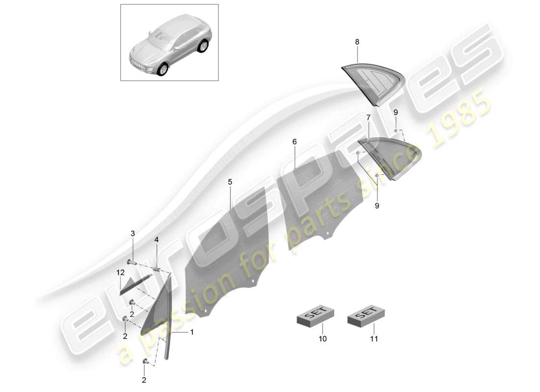 a part diagram from the porsche 2016 (macan) parts catalogue