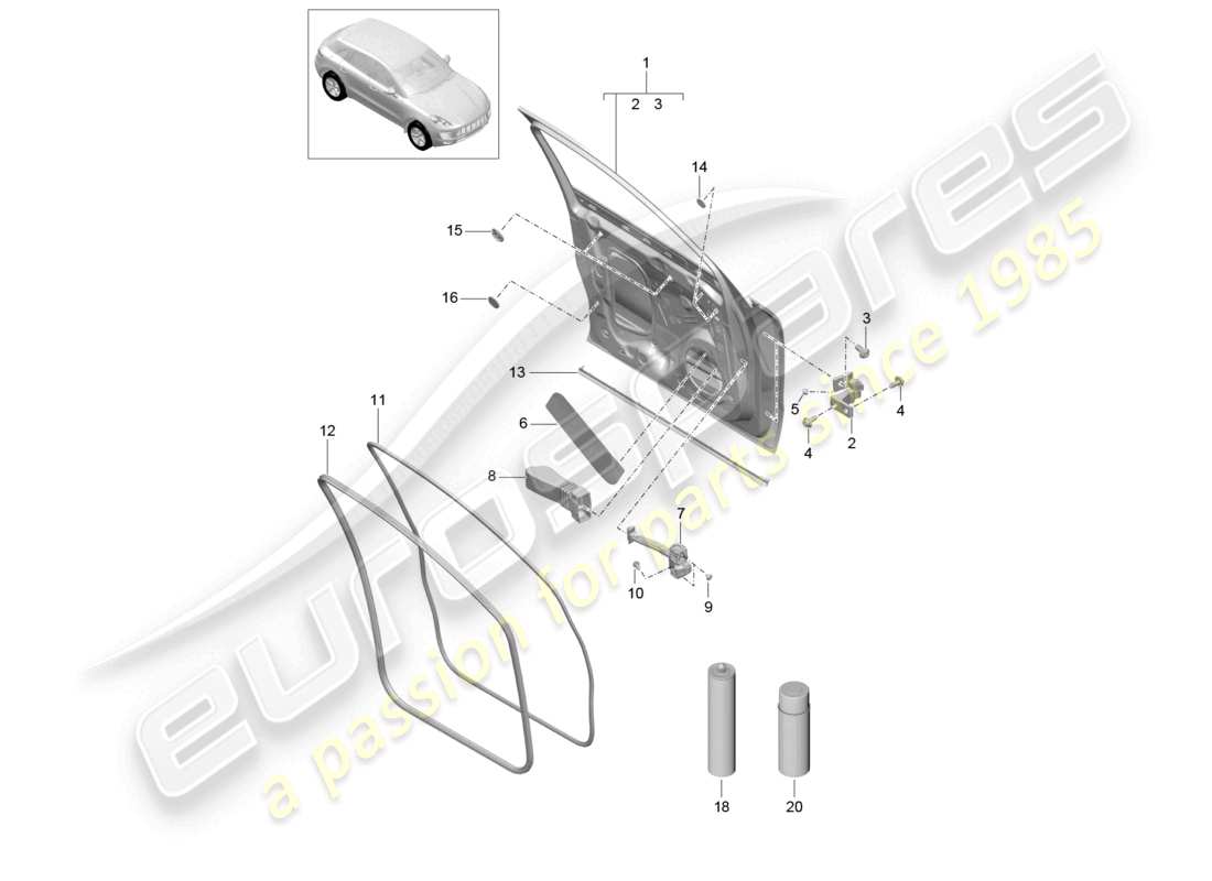 a part diagram from the porsche macan parts catalogue