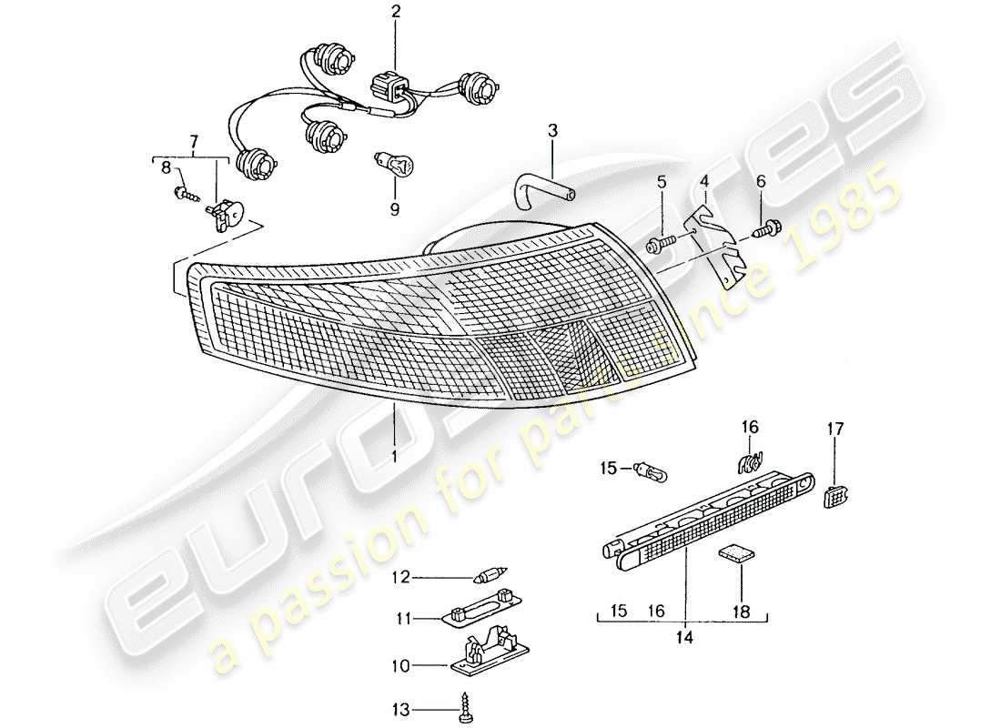 a part diagram from the porsche 2002 (996 gt3) parts catalogue