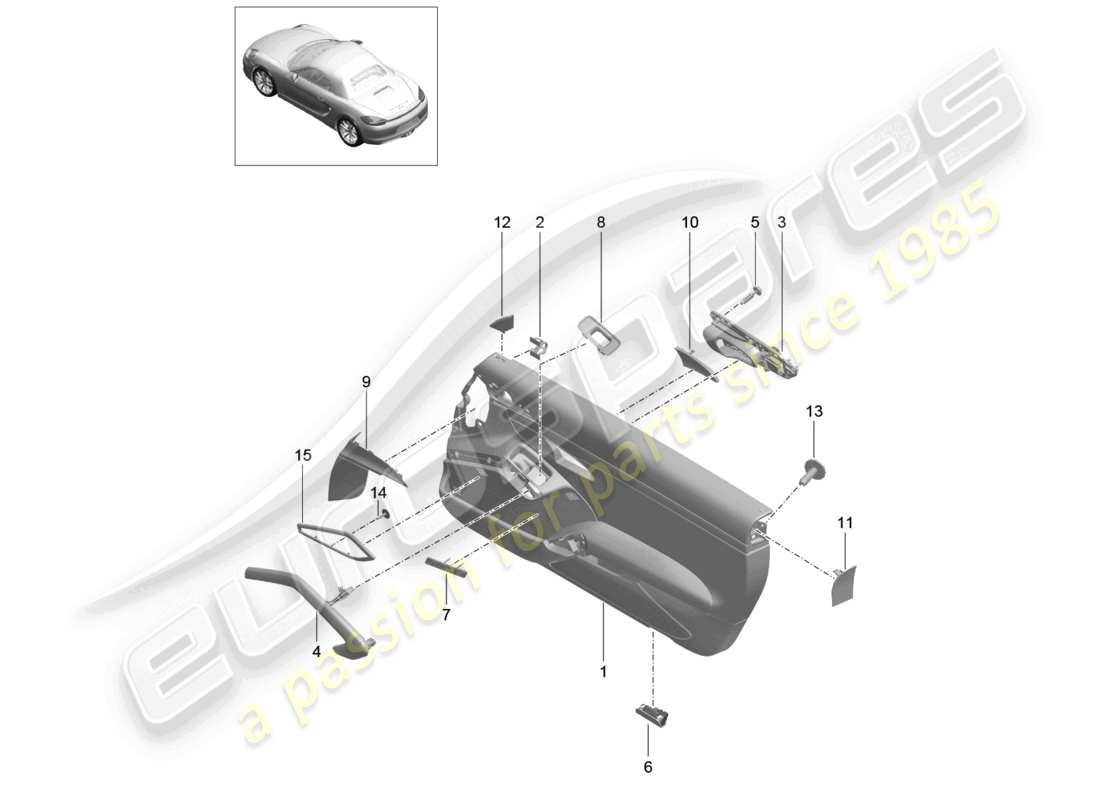 a part diagram from the porsche 2012 (981 boxster) parts catalogue
