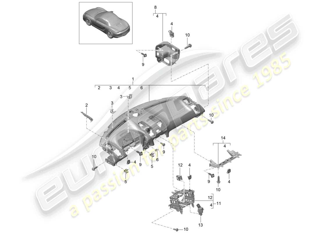 a part diagram from the porsche boxster parts catalogue