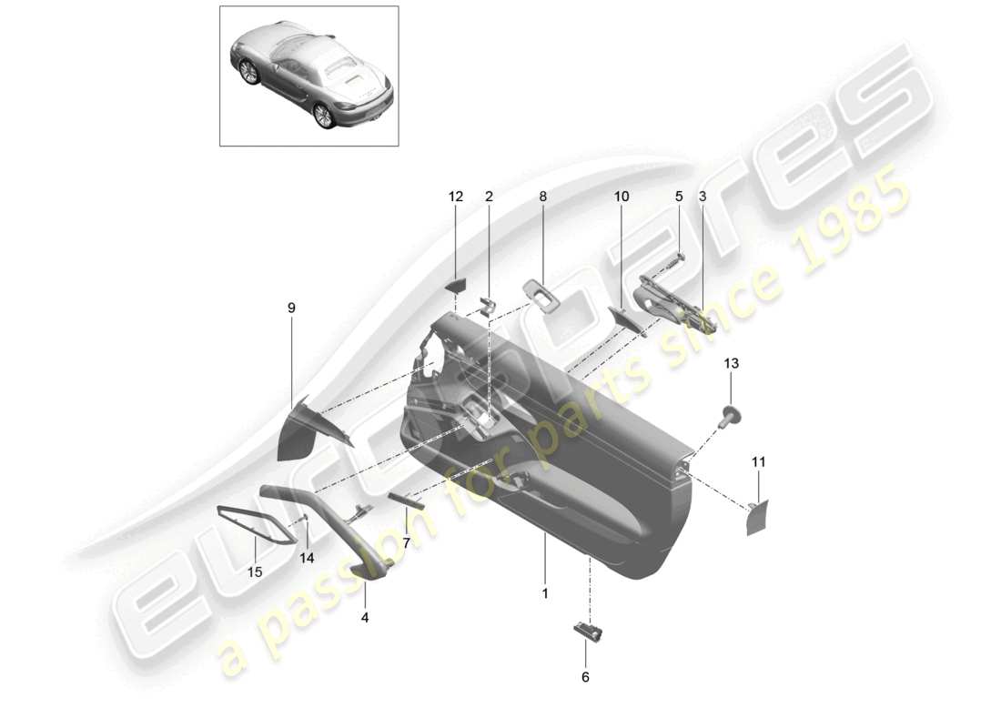 a part diagram from the porsche 2015 (981 boxster) parts catalogue