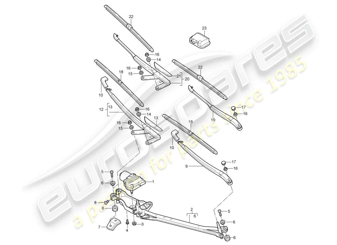a part diagram from the porsche 2010 (cayenne e1 9pa) parts catalogue