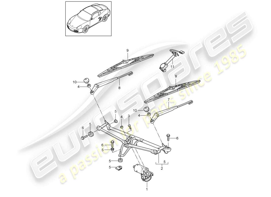 a part diagram from the porsche 2011 (987 cayman) parts catalogue