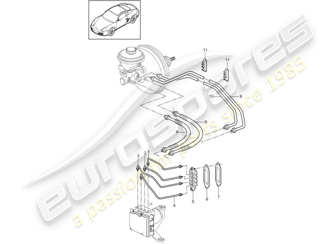a part diagram from the porsche 2010 (987 cayman) parts catalogue