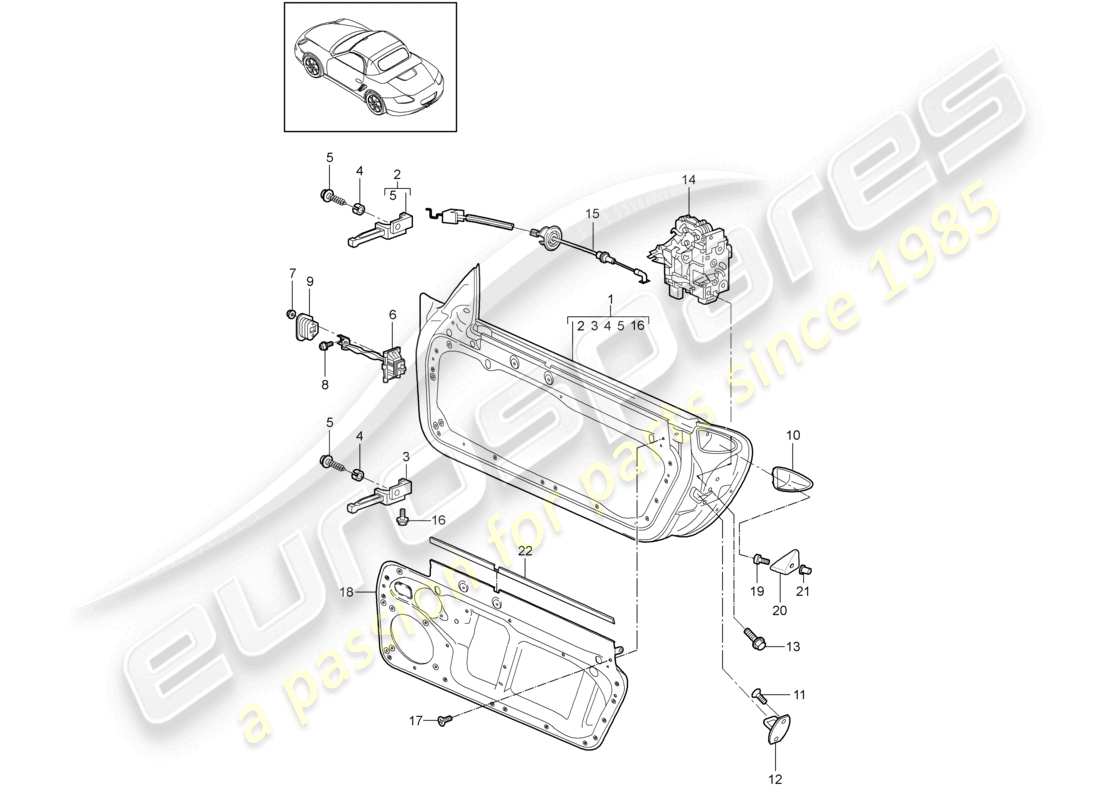 a part diagram from the porsche 2010 (987 boxster) parts catalogue
