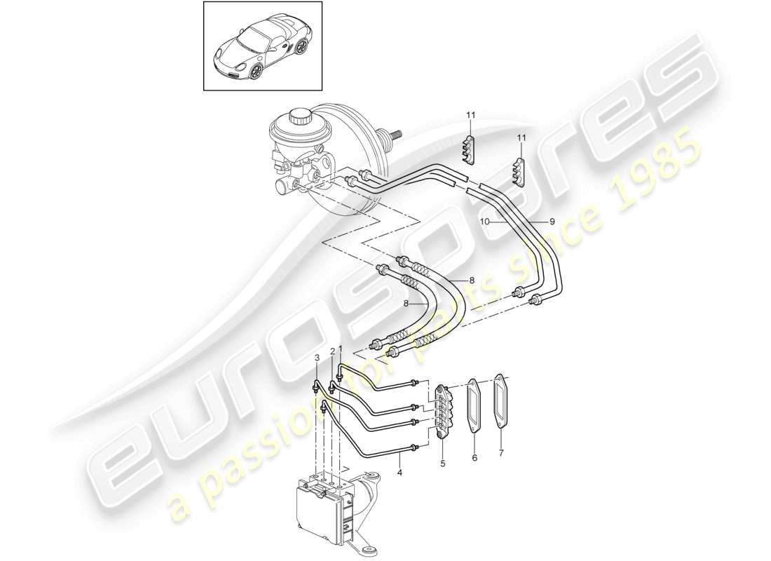 a part diagram from the porsche 2012 (987 boxster) parts catalogue