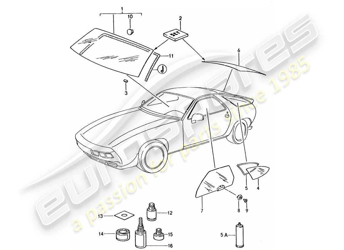 a part diagram from the porsche 928 parts catalogue