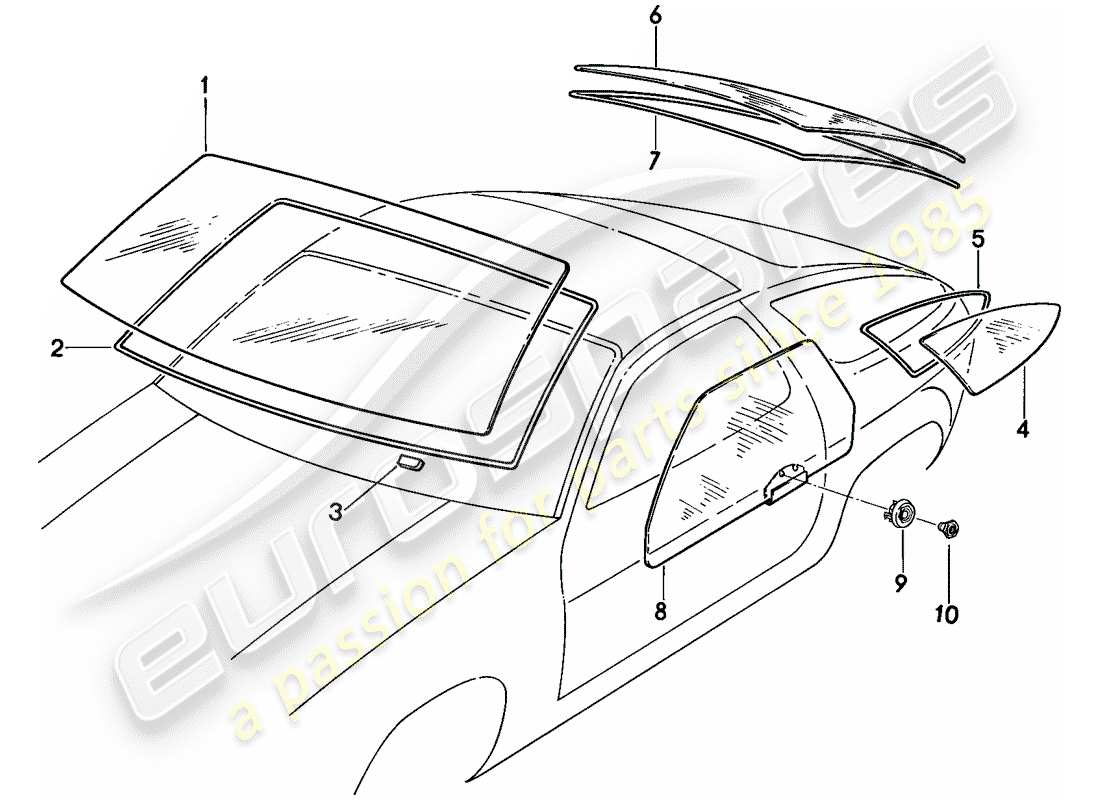 a part diagram from the porsche 928 parts catalogue