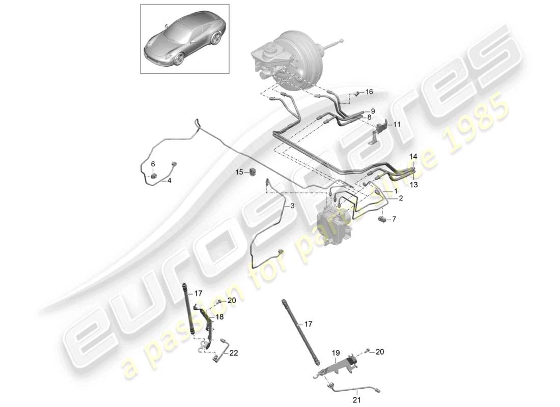 a part diagram from the porsche 991 parts catalogue
