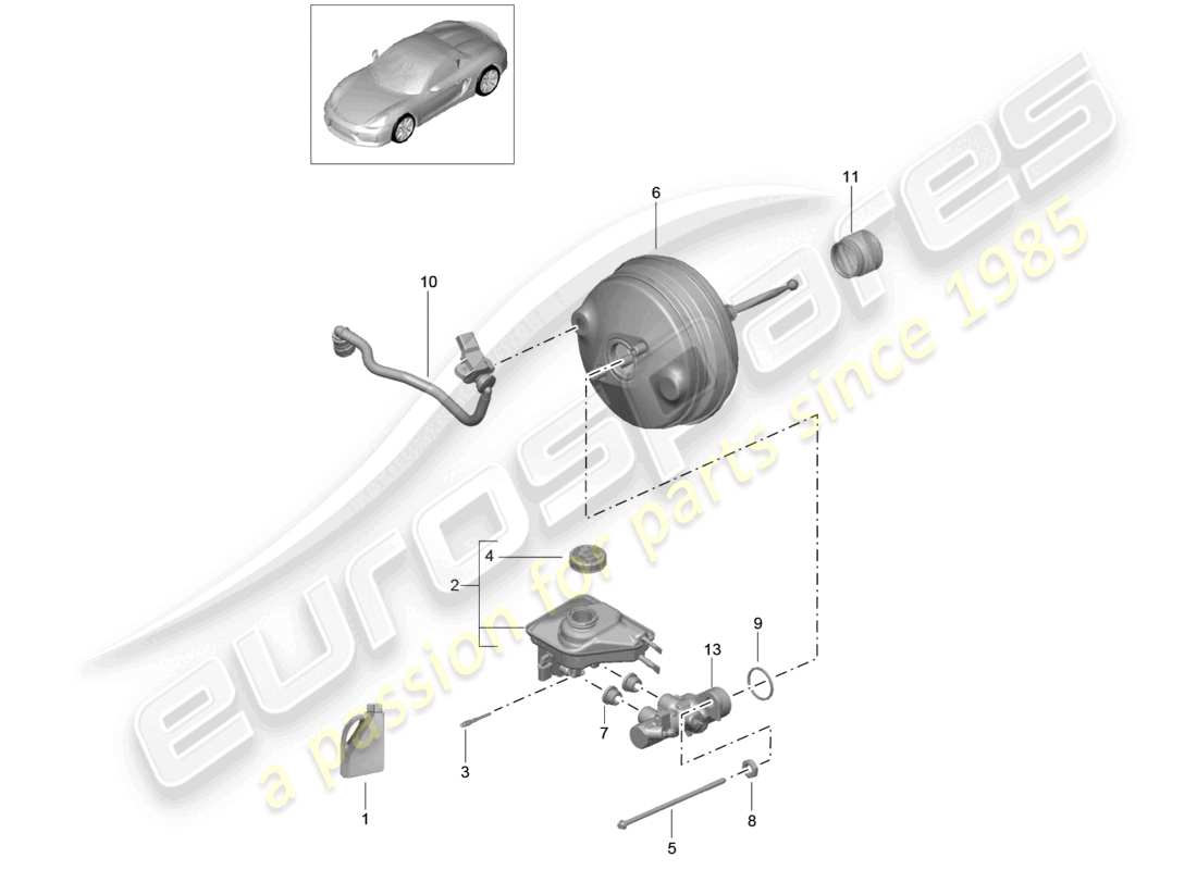 a part diagram from the porsche 2016 (981 boxster spyder) parts catalogue