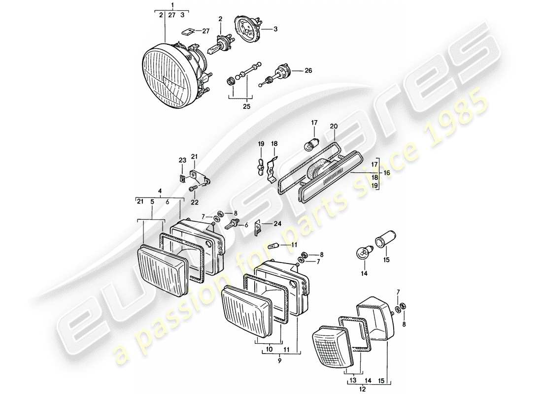 a part diagram from the porsche 1984 (928) parts catalogue