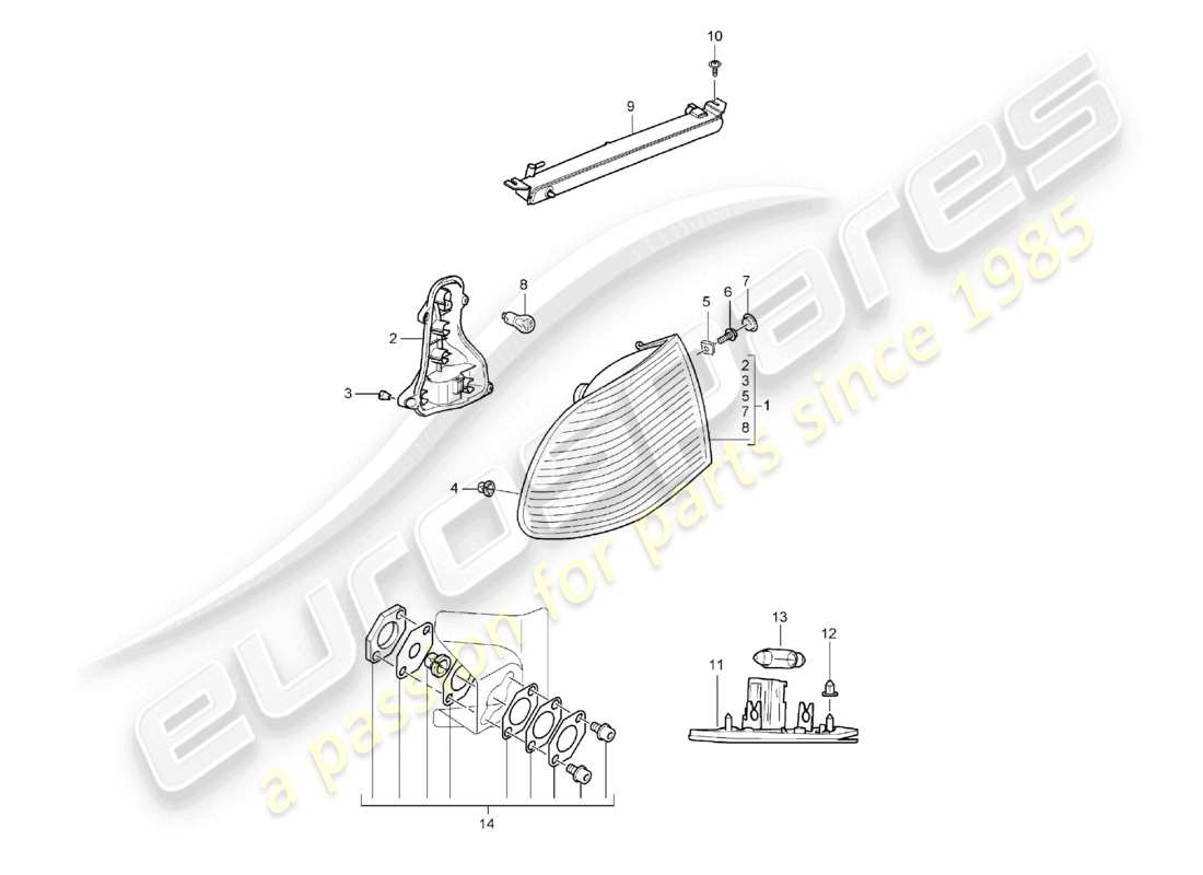 a part diagram from the porsche 2005 (cayenne e1 9pa) parts catalogue
