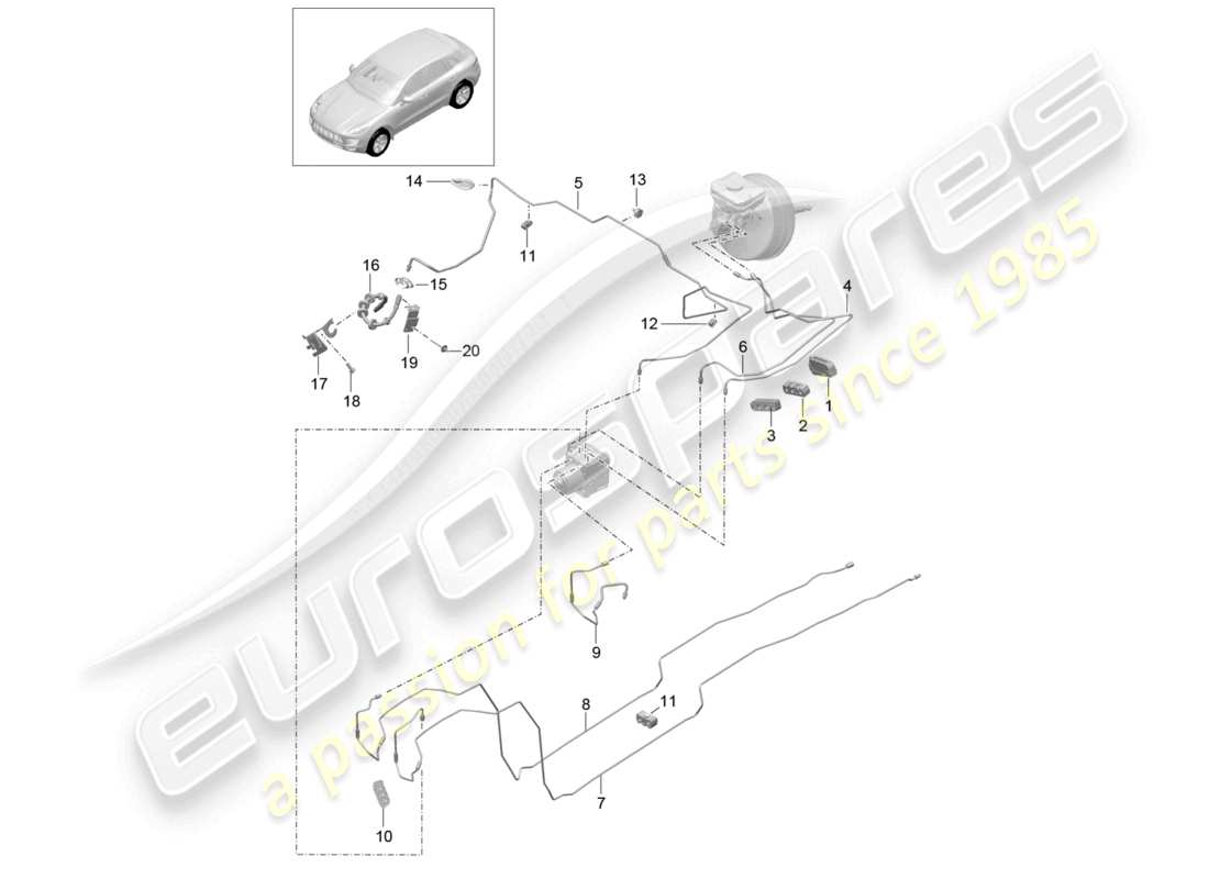 a part diagram from the porsche 2016 (macan) parts catalogue