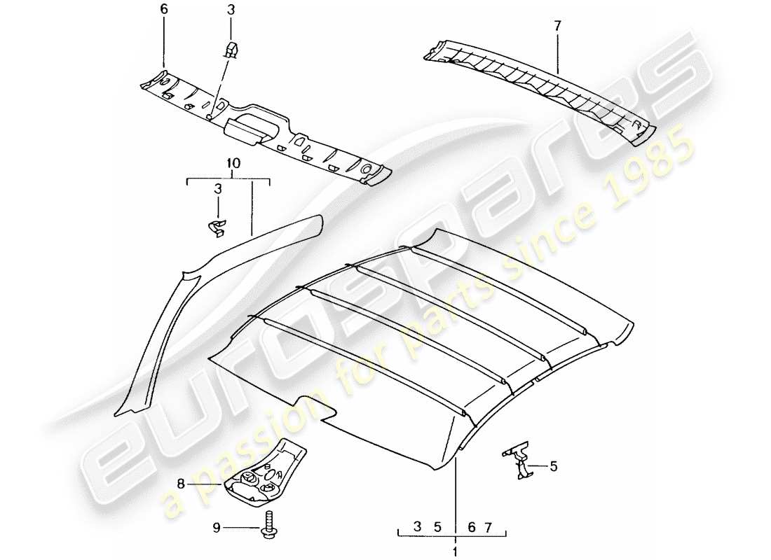 a part diagram from the porsche 2005 (996 gt3) parts catalogue