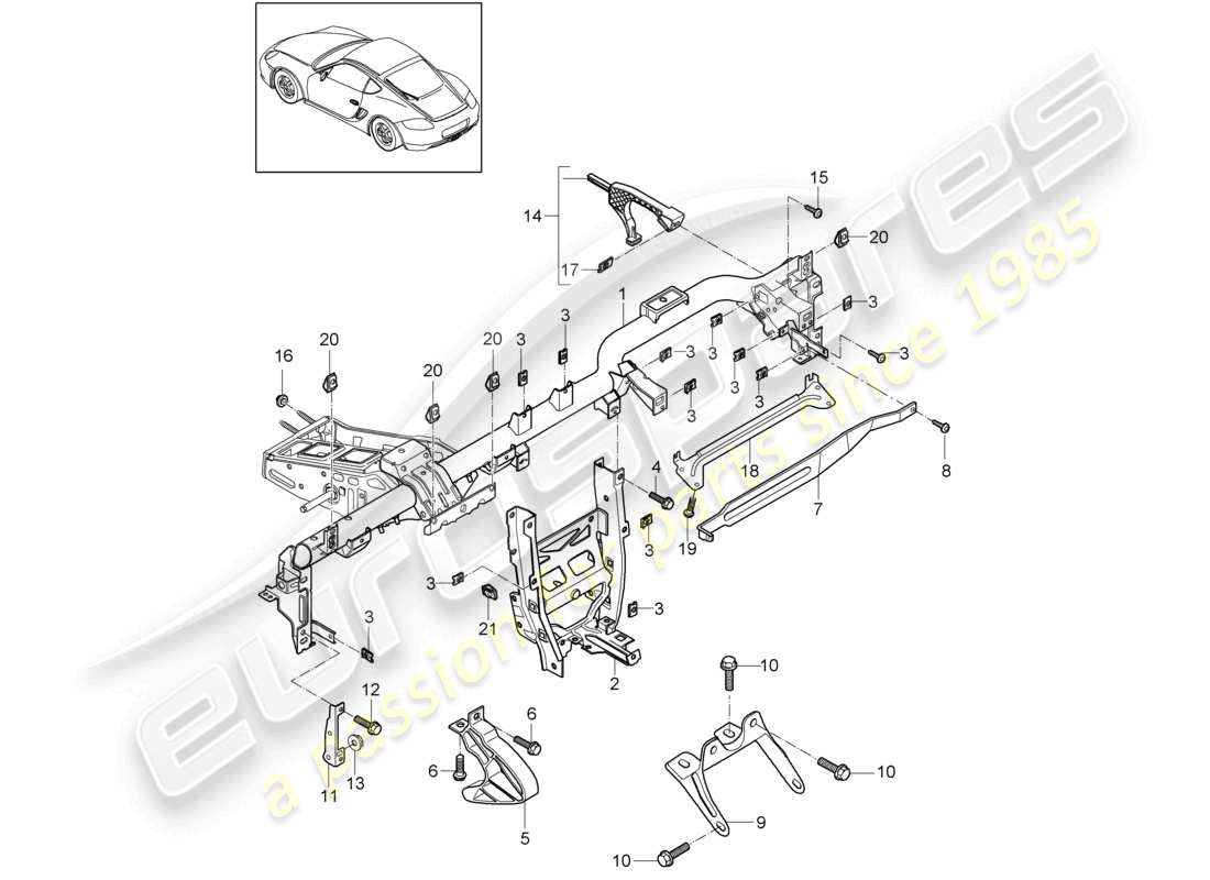 a part diagram from the porsche 2009 (987 cayman) parts catalogue