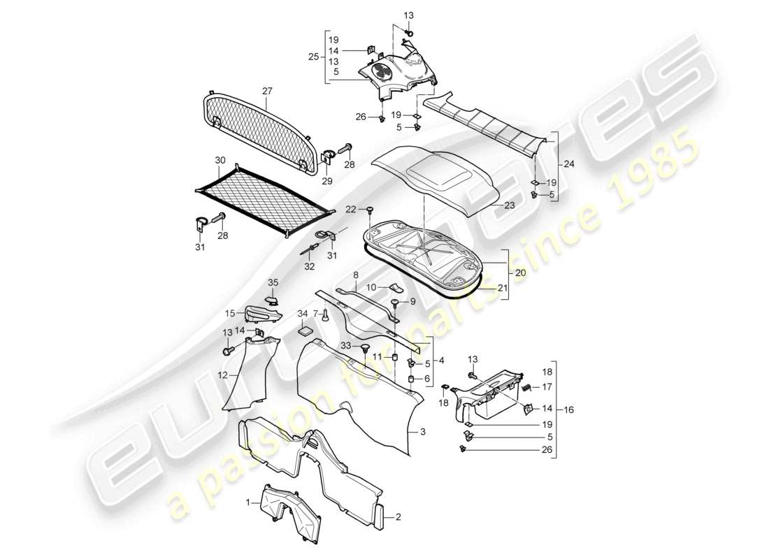 a part diagram from the porsche 2006 (987 cayman) parts catalogue