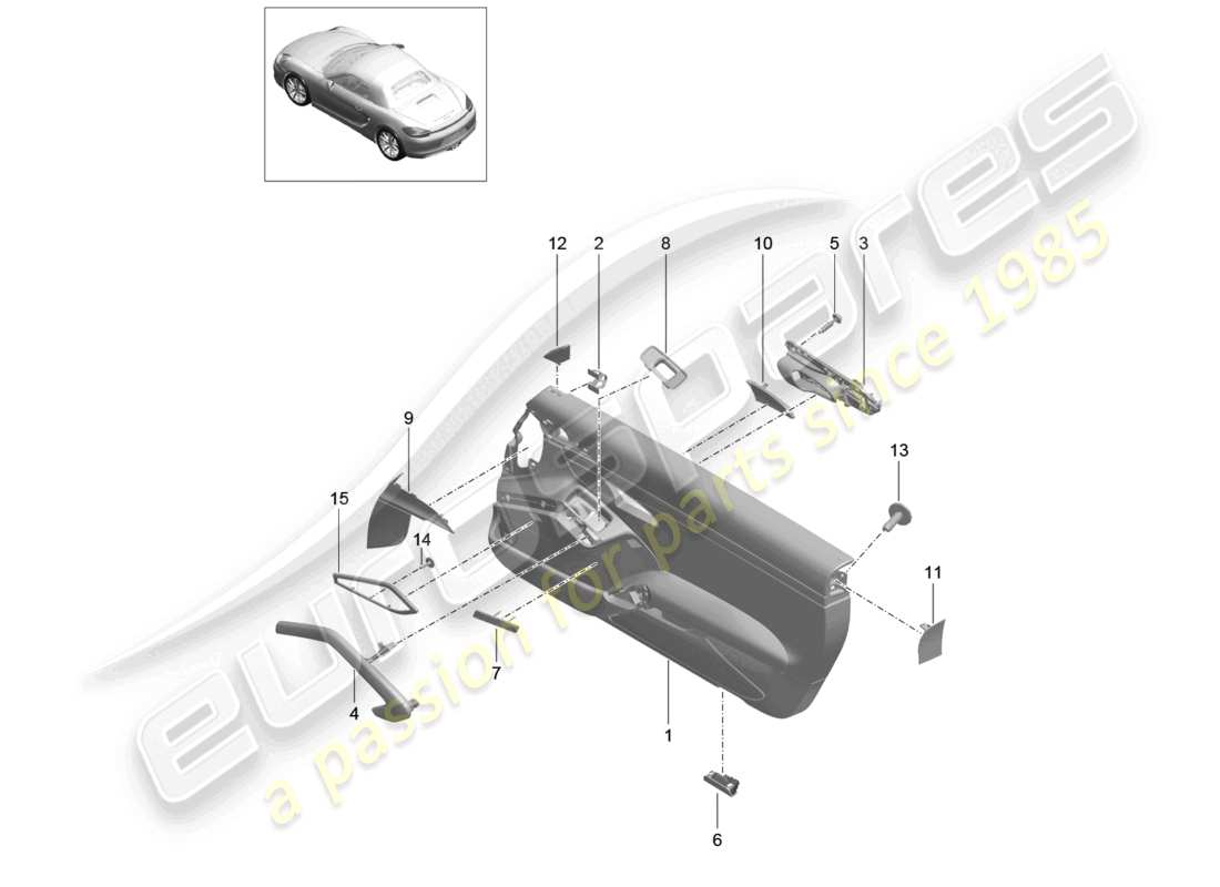 a part diagram from the porsche 2013 (981 boxster) parts catalogue