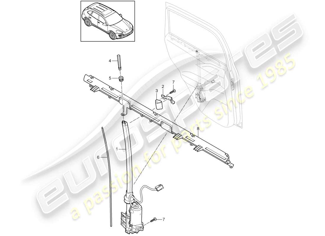 a part diagram from the porsche 2015 (cayenne e2 92a) parts catalogue