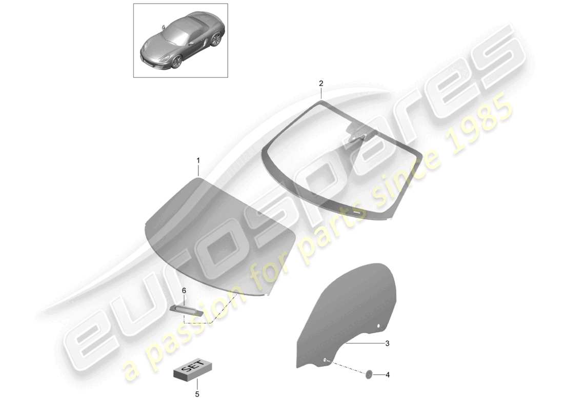 a part diagram from the porsche 2013 (981 boxster) parts catalogue