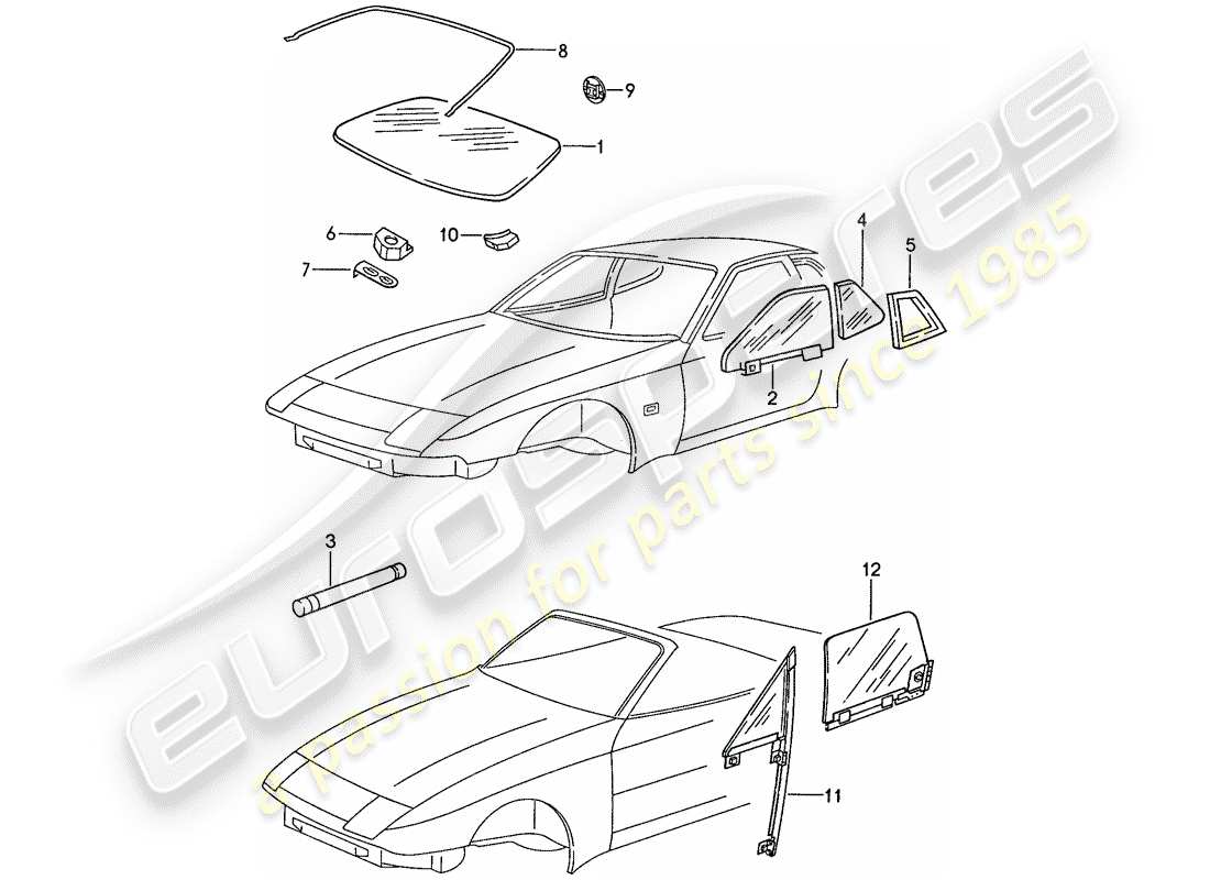 a part diagram from the porsche 1991 (944) parts catalogue