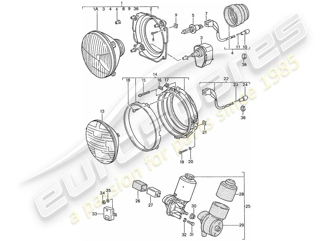 a part diagram from the porsche 1991 (944) parts catalogue