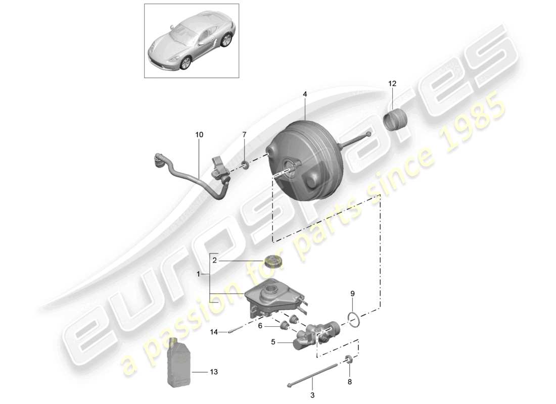 a part diagram from the porsche cayman parts catalogue