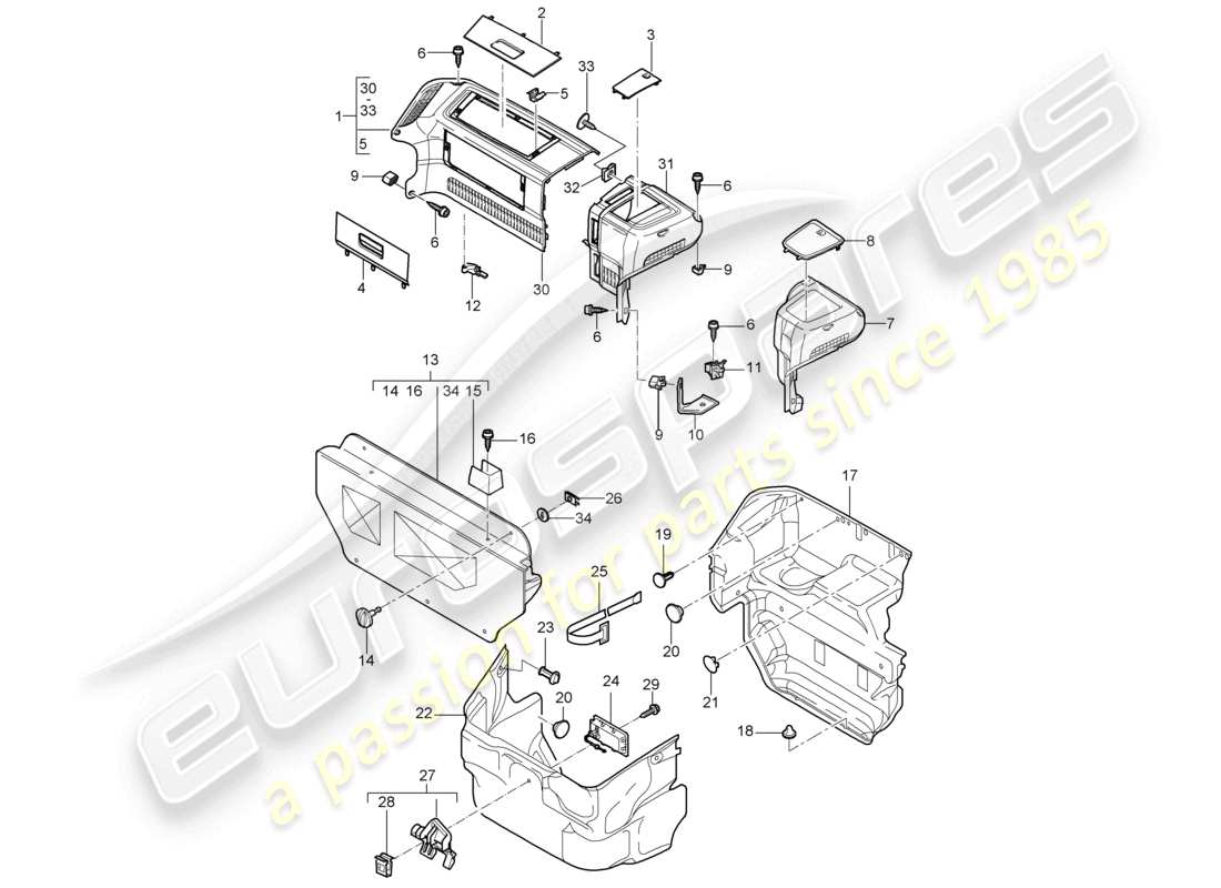 a part diagram from the porsche 2006 (987 cayman) parts catalogue