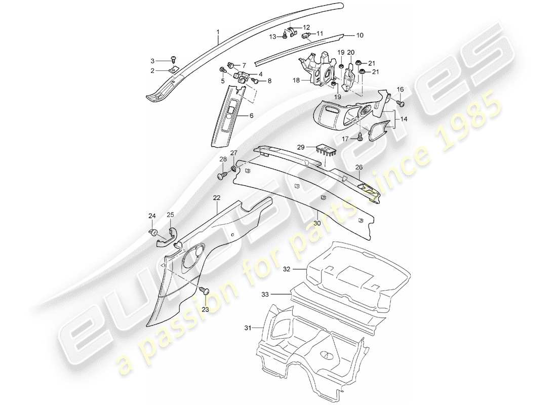 a part diagram from the porsche 2003 (996) parts catalogue