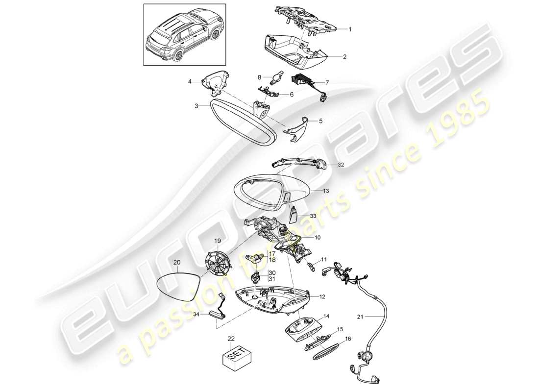 a part diagram from the porsche cayenne parts catalogue