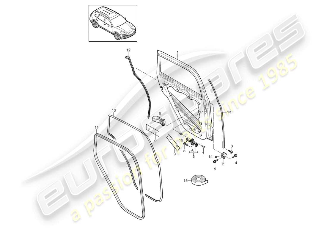 a part diagram from the porsche 2017 (cayenne e2 92a) parts catalogue