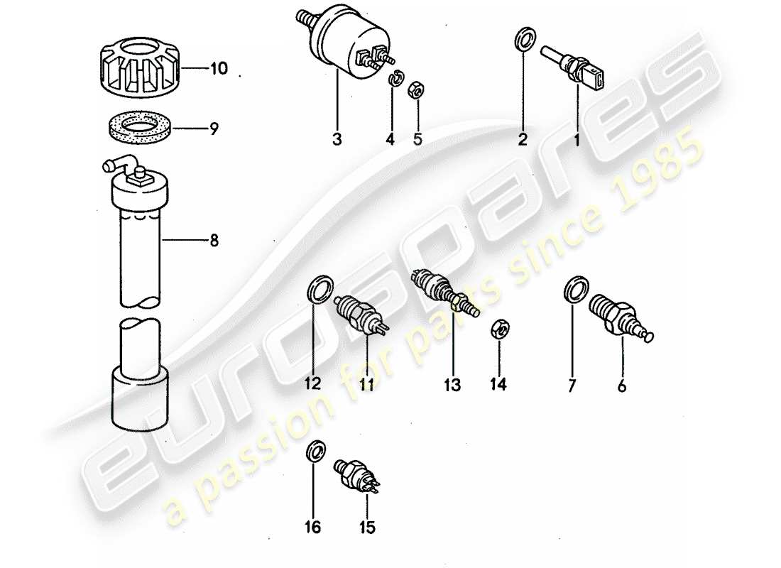 a part diagram from the porsche 944 parts catalogue
