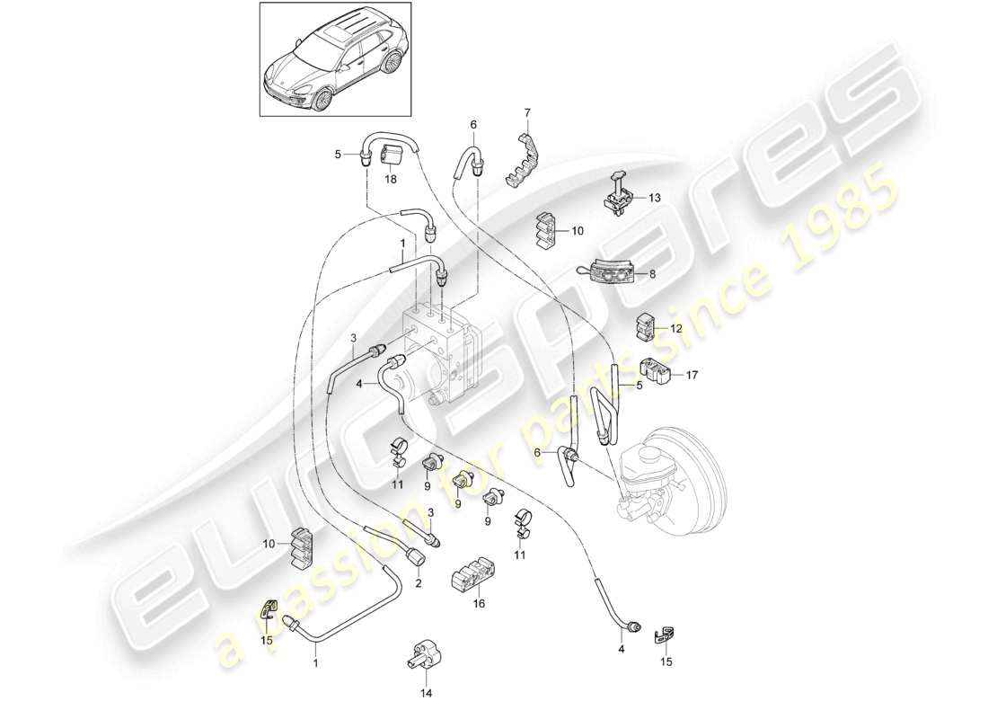 a part diagram from the porsche 2015 (cayenne e2 92a) parts catalogue