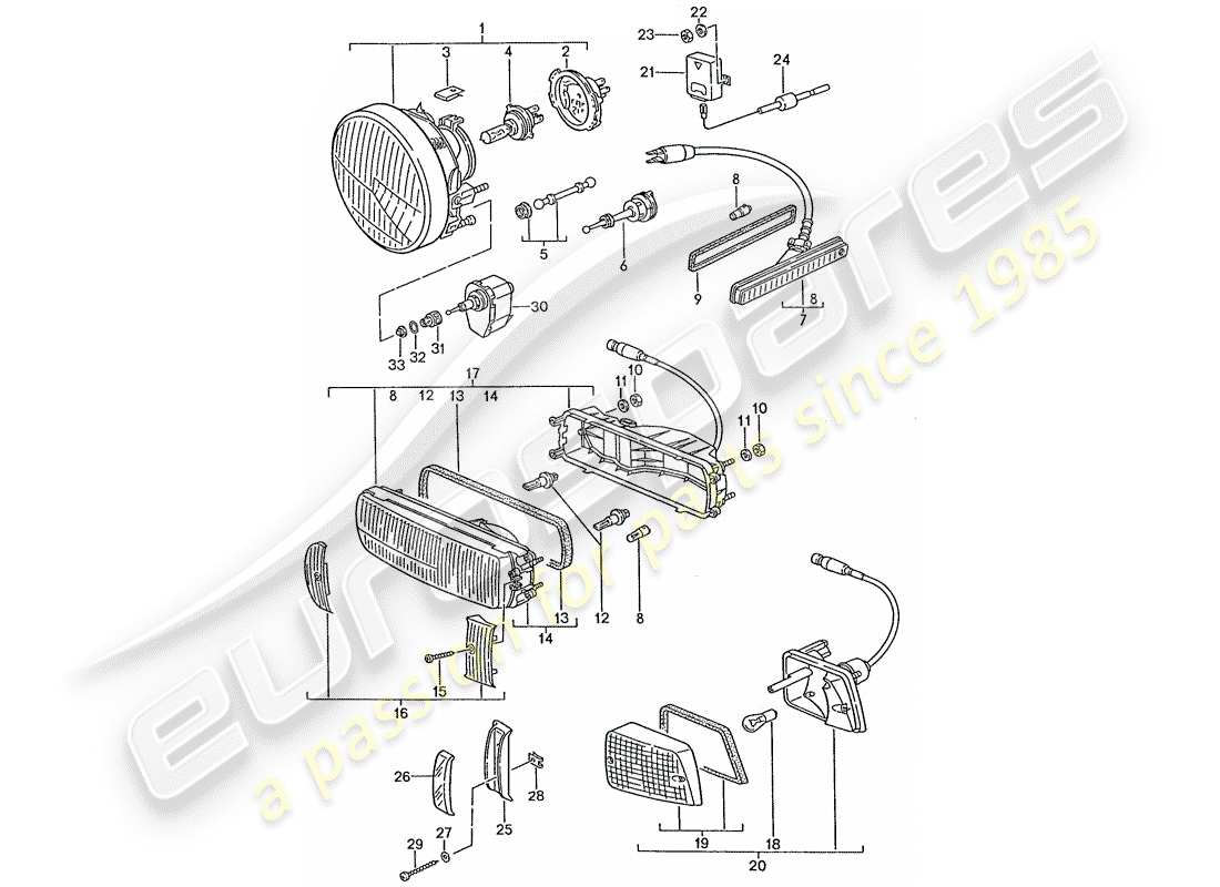 a part diagram from the porsche 928 parts catalogue