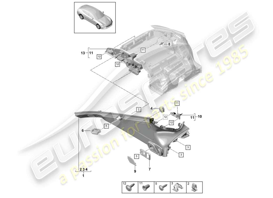 a part diagram from the porsche panamera parts catalogue