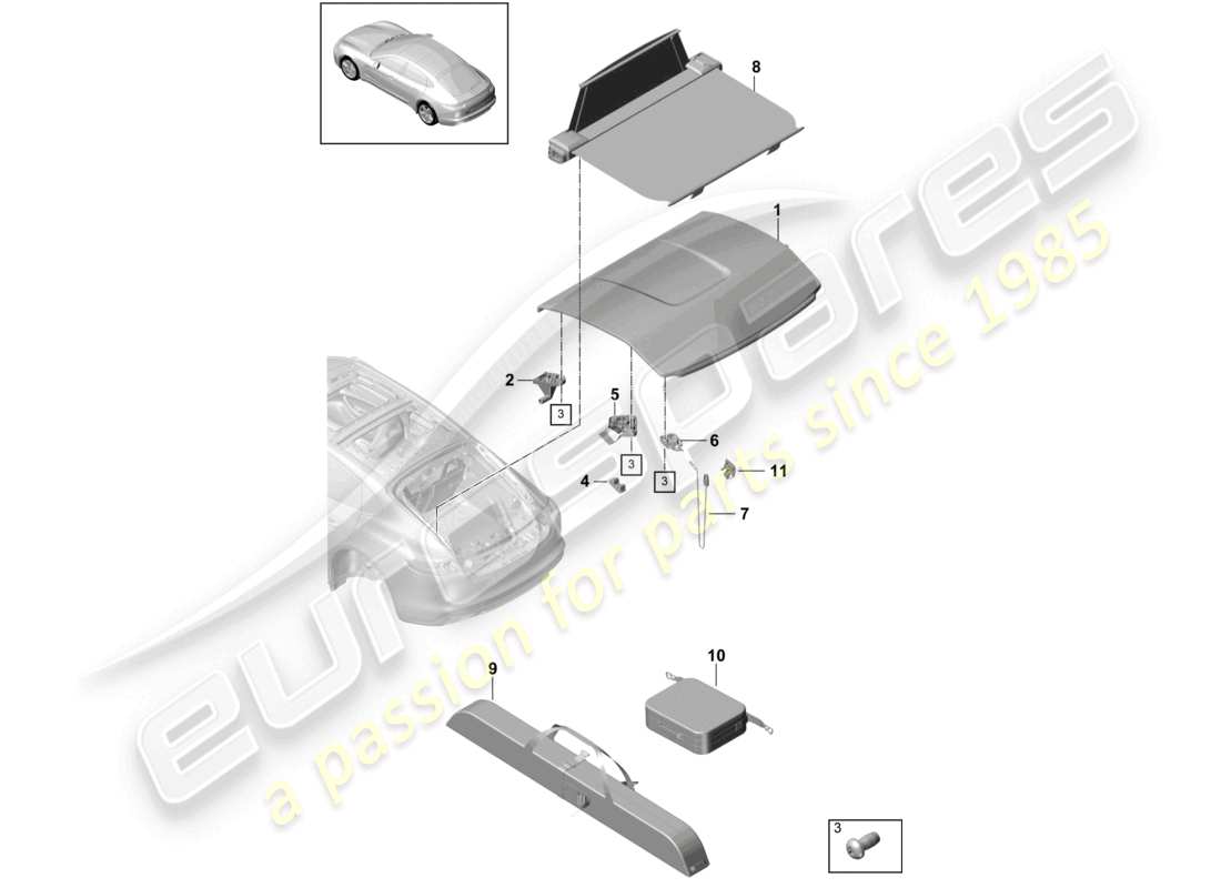 a part diagram from the porsche panamera parts catalogue