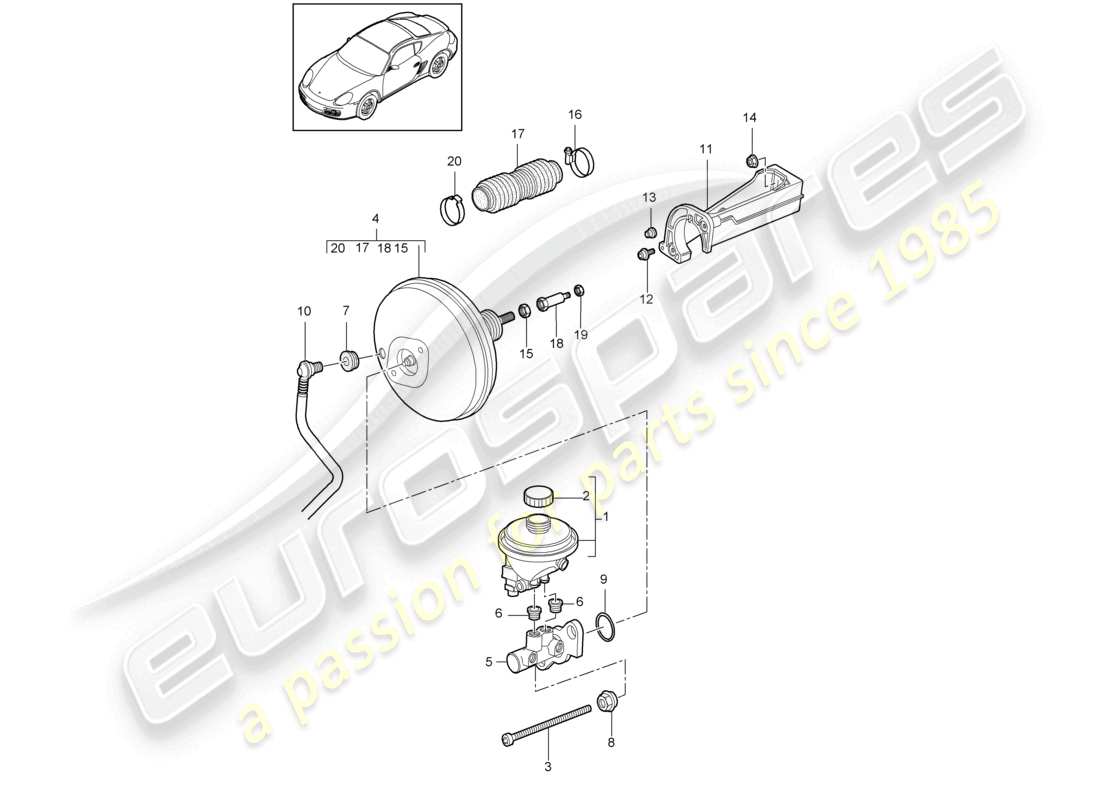 a part diagram from the porsche 2009 (987 cayman) parts catalogue