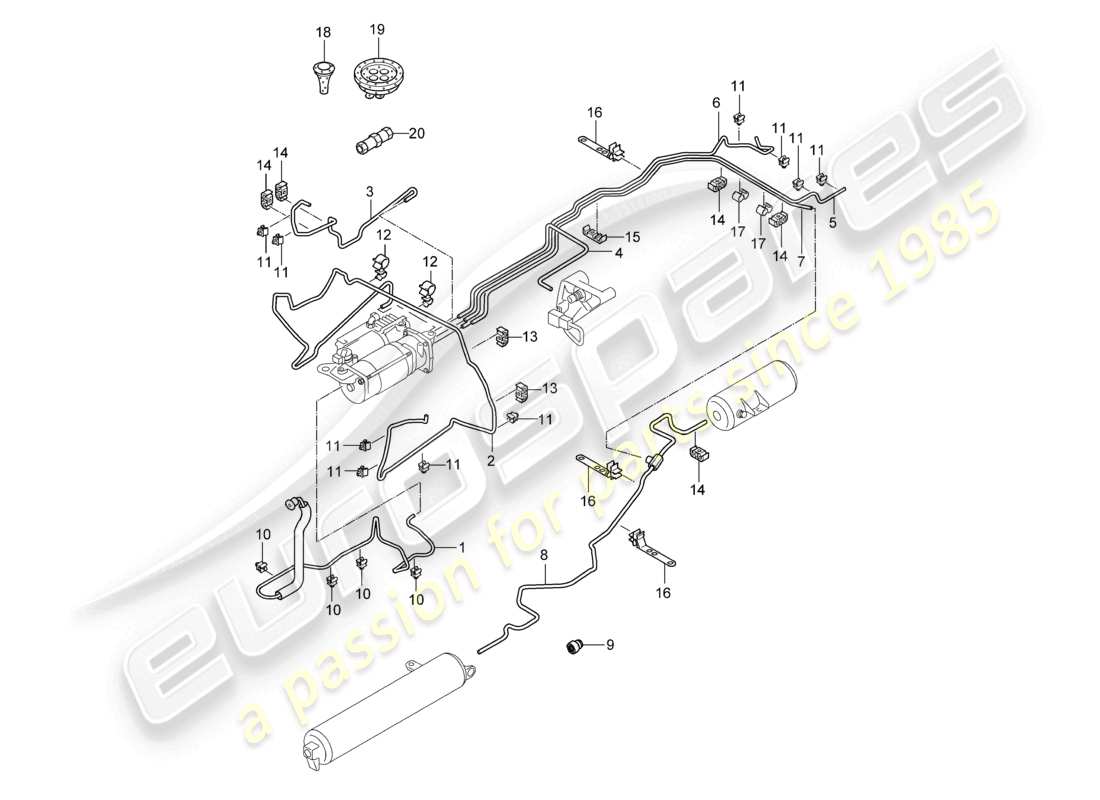 a part diagram from the porsche cayenne parts catalogue