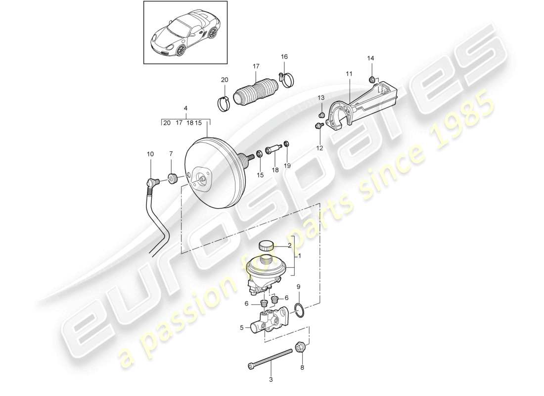 a part diagram from the porsche 2009 (987 boxster) parts catalogue