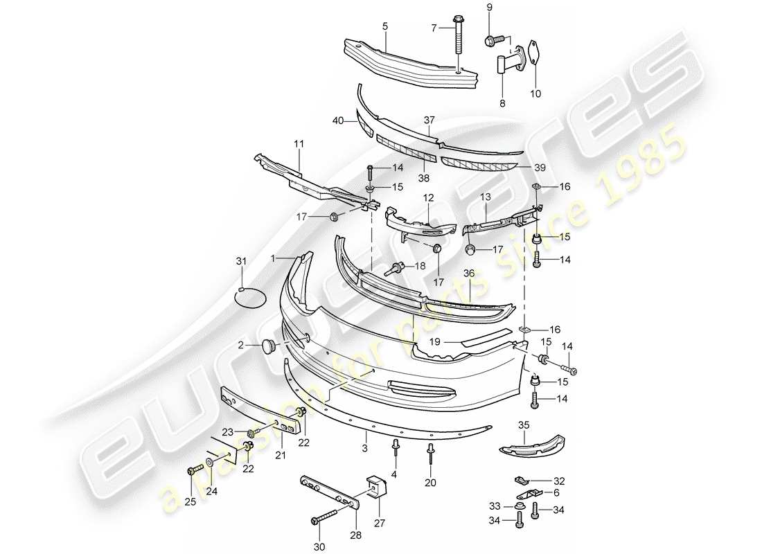a part diagram from the porsche 996 parts catalogue